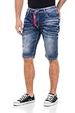 Cipo & Baxx Herren Jeansshorts Basic Denim 5-Pocket Style Freizeit Shorts CK237 Blau W29