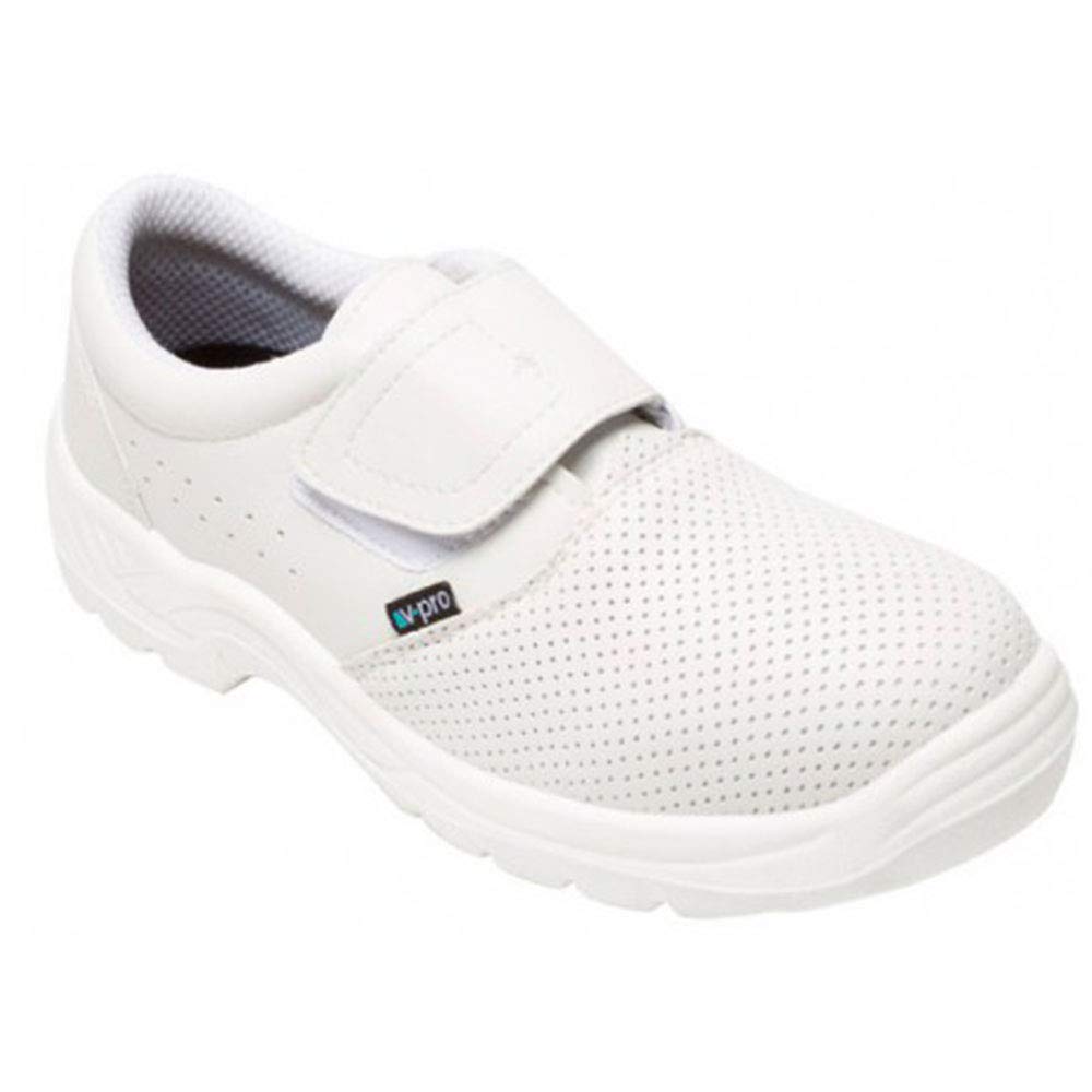 VELILLA - Sanitärschuh Z435A mit Stahlkappe O1 SRC Unisex-Erwachsene, weiß, 40 EU