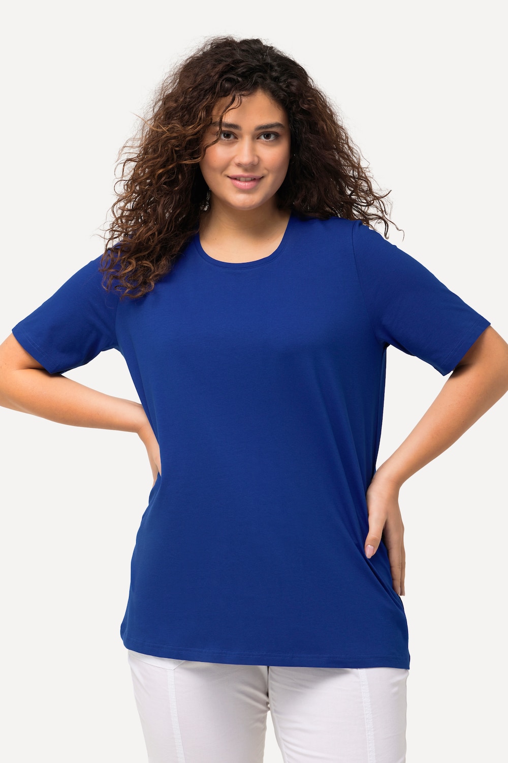 Große Größen T-Shirt, Damen, blau, Größe: 46/48, Baumwolle, Ulla Popken