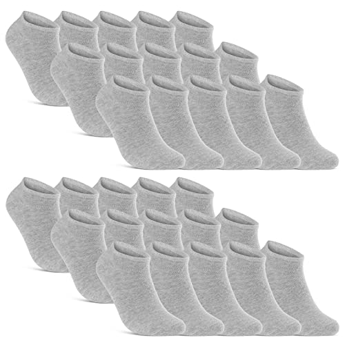 10 | 20 | 30 Paar Sneaker Socken Herren Damen Schwarz Weiß Grau Baumwolle - 16900 (30x Grau, 39-42)