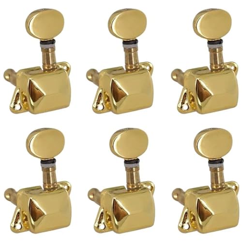 Strings Tuning Pegs Mechaniken Für Gitarre 6er-Pack Saitenstimmwirbel aus Metall mit halbgeschlossenen Knöpfen für elektrische Akustikgitarre (Color : 3)