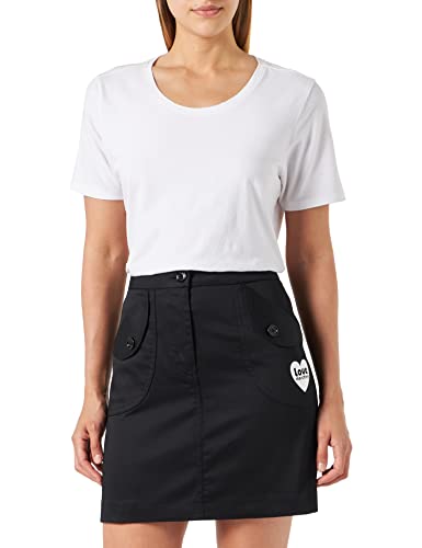 Love Moschino Women's with Pockets and Brand Patch Miniskirt, Black, 46