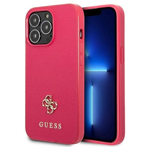 Guess GUHCP13LPS4MF Hülle für iPhone 13 Pro / 13 6,1" rosa/pink hardcase Saffiano 4G Small Metal Logo