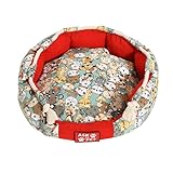 TiLLOw Bissfestes und waschbares Haustierkissenbett for Katzen und Hunde, 2-in-1-Haustierbett mit waschbarem Kissen, ideal for kleine Haustiere(Red,XL)