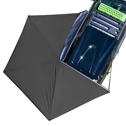 Auto Vorzelt Camping, Autozelt, Seitenmarkise, Außenmarkise, Campingüberdachung, Automarkise, tragbare Markise, for LKW, Van, Wohnmobile(Black,98.4in/250cm)