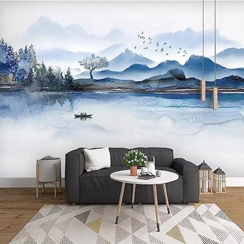 XLMING Tinte Und Landschaft 3D Tapete Wohnzimmer Sofa Schlafzimmer Esszimmer Home Dekoration Wand-400cm×280cm