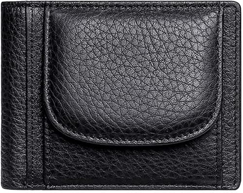 YIHANSS Kartenetuis für Damen, echtes Leder, Designer-Geldbörsen, Clutch, Ausweishalter, Etui, Geldbörsen für Herren (Farbe: Schwarz)