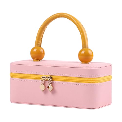 SANRLO Reisefreundlicher Schmuck-Organizer, Aufbewahrungsbox aus PU-Leder für verschiedene Accessoires, Halsketten, Ohrringe