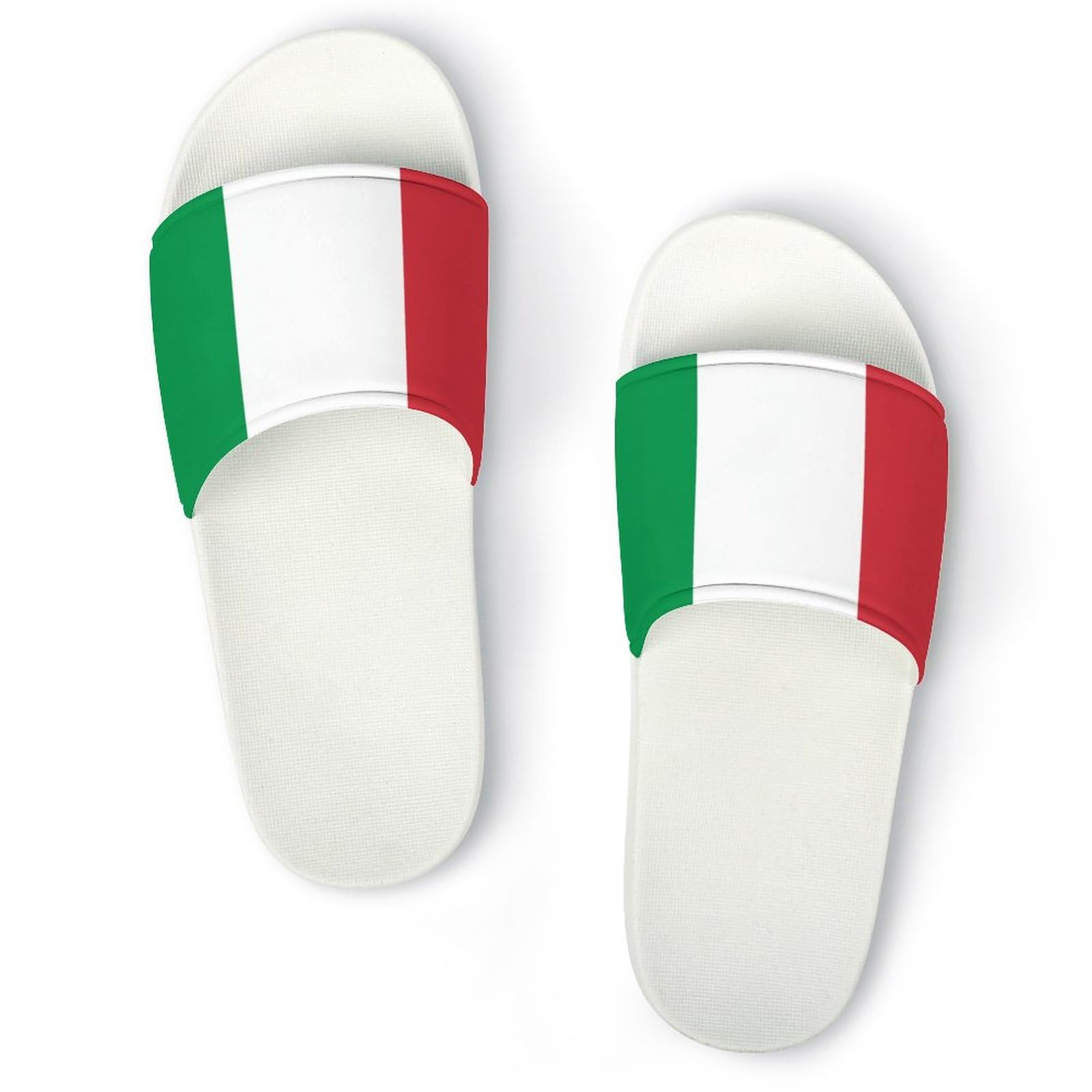 HABXNJF Duschpantoffeln, Italien Flagge Slider für Männer und Frauen, rutschfeste Slides für Indoor, Outdoor, Weiße Italien-Flagge, 39 EU