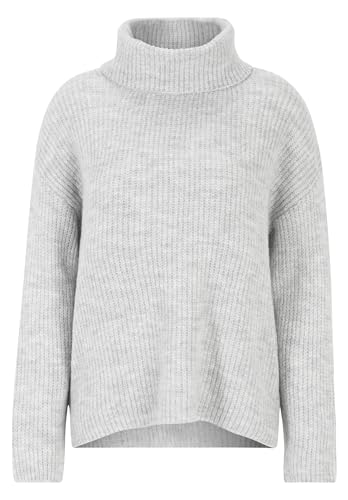 Cartoon Damen Strickpullover mit Turtle Neck Hellgrau,36