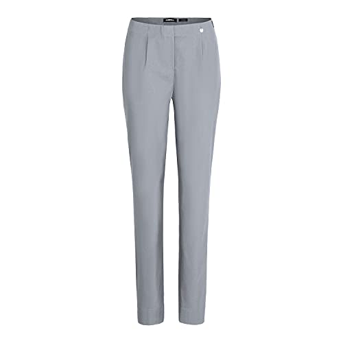 Robell Style Marie – Bequeme, stretchige Damenhose, Gerade geschnittenes Bein mit Schlitz, bekannt aus TV Werbung Farbe Light Grey Größe 38