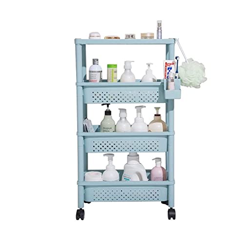 LASTRAN Aufbewahrungswagen, Schlanker Aufbewahrungswagen, 3-Tier/4-Tier Narrow Gap Küchenwagen, Badezimmerwagen mit Rädern, für Küche Garage Home Schlafzimmer Badezimmer Uesful