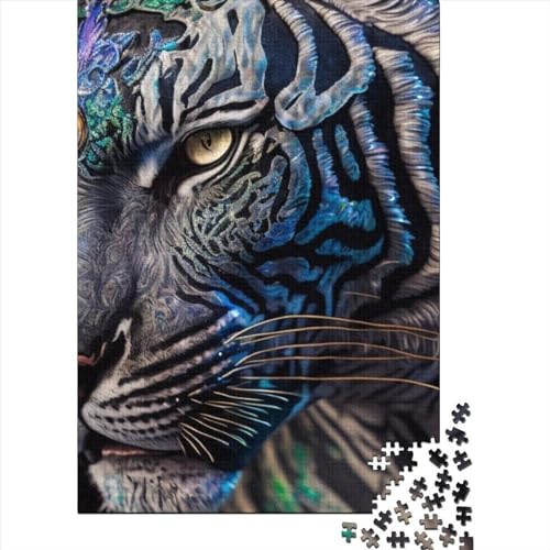 Puzzle 1000 Teile für Erwachsene, Tiger-Puzzle aus Holz, Puzzle für Erwachsene, Weihnachts- und Geburtstagsgeschenk für Erwachsene, Teenager, 75 x 50 cm