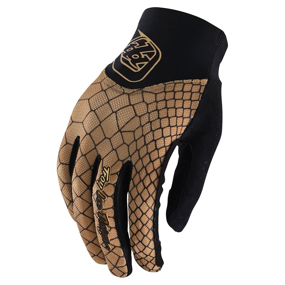 Troy Lee Designs Ace 2.0 Snake Damen Fahrradhandschuhe (Gold,L)