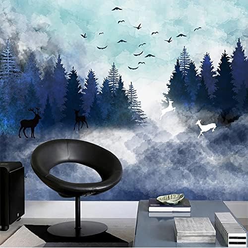 XLMING Wald Ölgemälde Landschaft 3D Tapete Home Dekoration Wohnzimmer Sofa Schlafzimmer Tv Hintergrund Wand-350cm×256cm