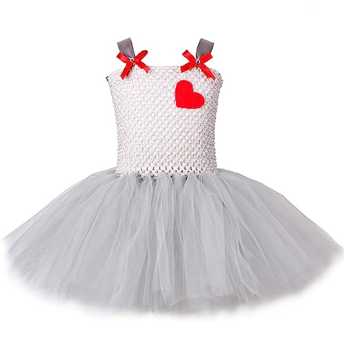 Avejjbaey Mädchen Prinzessin Häkelärmelloses Kleid Applikation Schleife Tüll Halloween Party Cosplay Kostüm