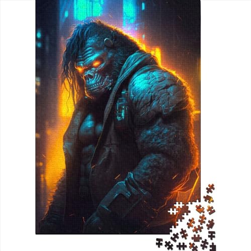 Gorilla aus Future Holzpuzzles für Teenager Geschenke 1000-teiliges Puzzle für Erwachsene Teenager Entspannende Puzzlespiele-Denksport-Puzzle (Größe: 75 x 50 cm)