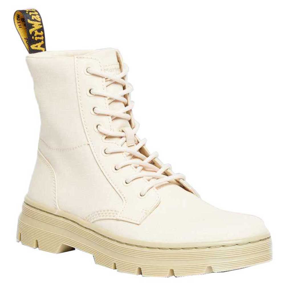 DR. MARTENS Unisex Combs Amphibians, Parchment Beige 10 Oz Canvas & Parchment Beige Milled Coated Leather, 43 EU