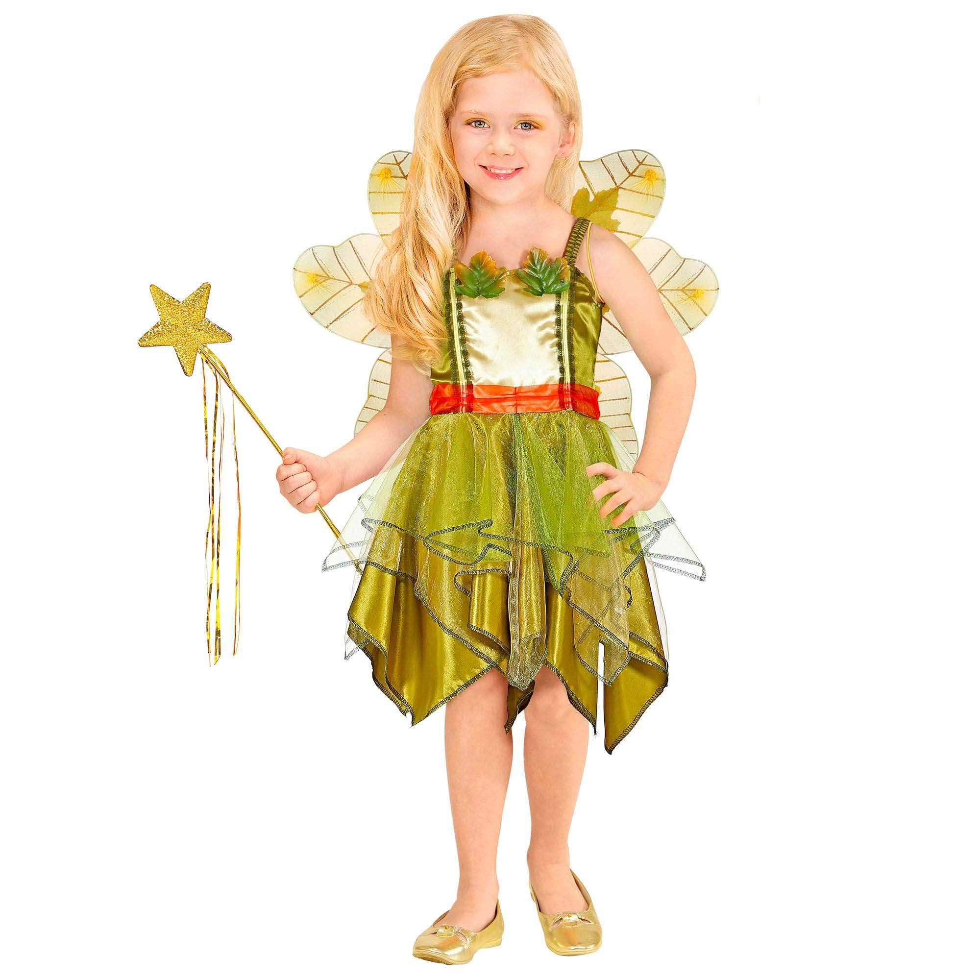 W WIDMANN MILANO Party Fashion - Kinderkostüm Waldfee, Kleid, Flügel, Elfe, Karneval, Mottoparty