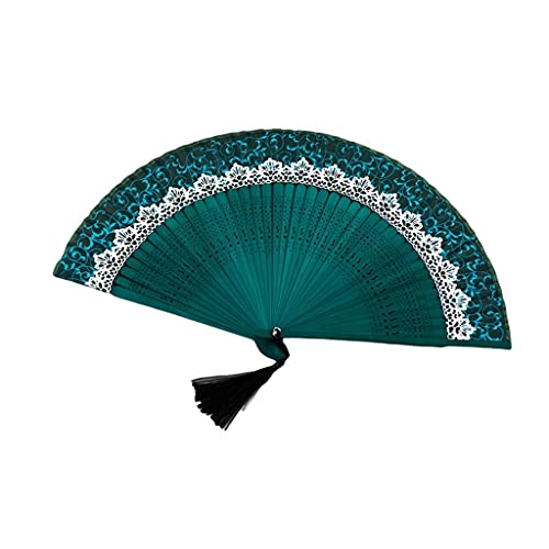 YIHANSS Dekoration Faltfächer für Damen im chinesischen Stil, Faltfächer im Retro-Stil, klassischer Tanzfächer mit Quasten für Hochzeitsgeschenke, Partygeschenke, eleganter Handfächer (Farbe: C)