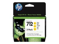 HP Original 712 Druckerpatronen 3er Pack gelb 29ml (3ED79A)