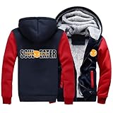 Yinova So-ul Eat-er Kapuzenpullover für Herren,Langarm Anime Sweatjacke Kapuzenjacke Hoodie,Bequeme Outdoorjacke,für Erwachsene-Blue A||XL