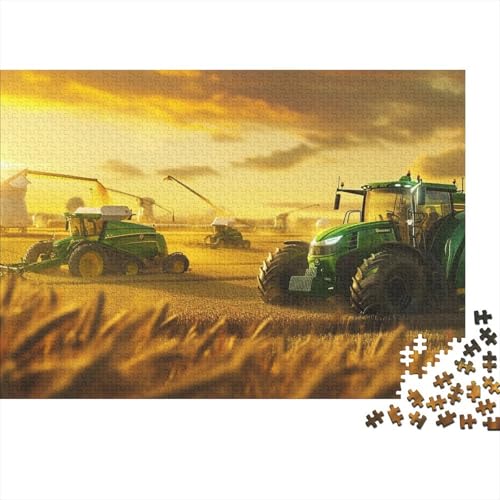 Schwierige, anspruchsvolle Puzzles, 500-teiliges Holzpuzzle zum Thema Landwirtschaftstraktor für Erwachsene und Jugendliche, interessante Puzzles zur Stressreduzierung (Größe 52x38cm)