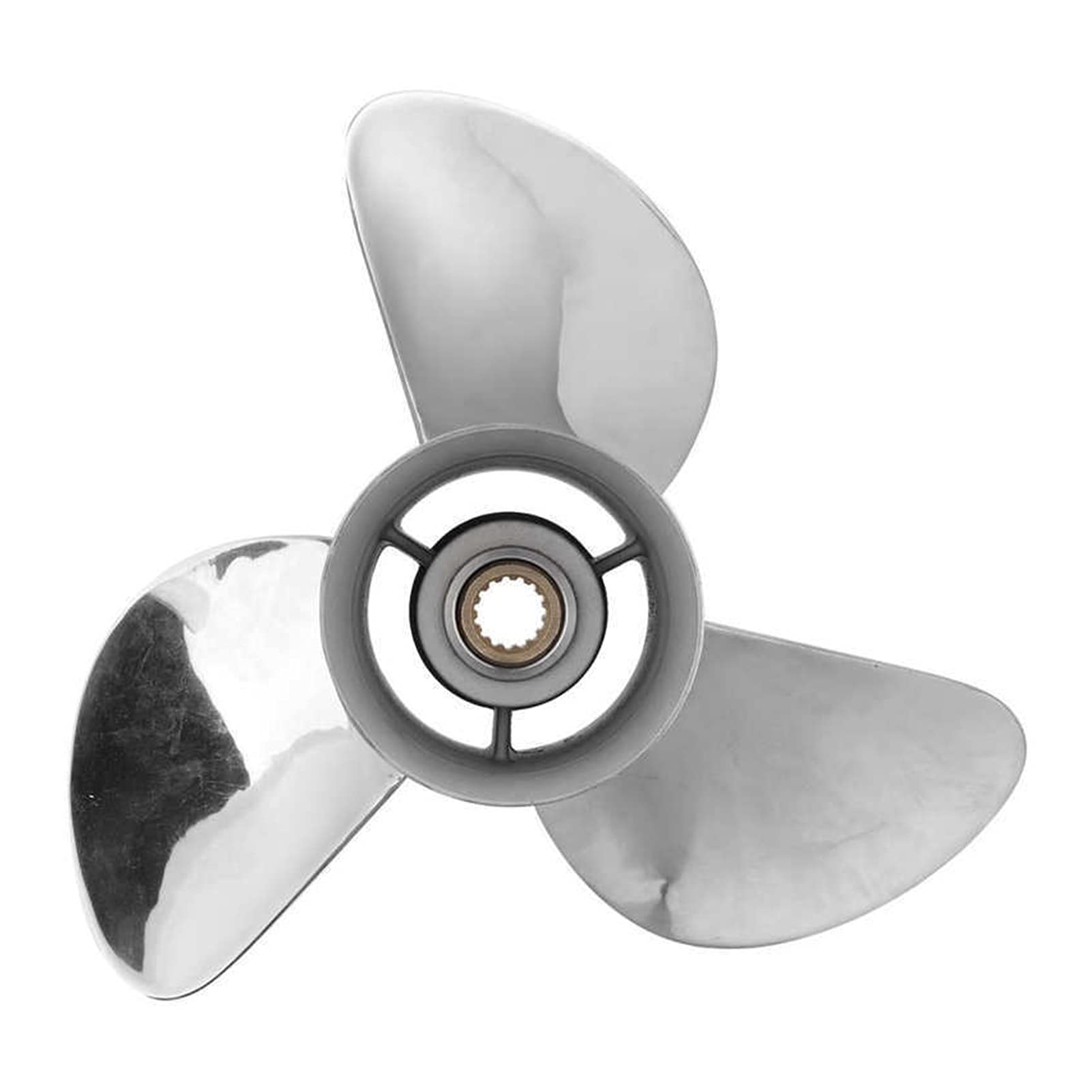 Jodriva 13 3/4x17in RH Boot Marine Außenbordpropeller 3 Klingen Edelstahl Teile, for Yamaha, for Johnson, for Evinrude 150-250HP Motor Propeller für Außenbordmotoren