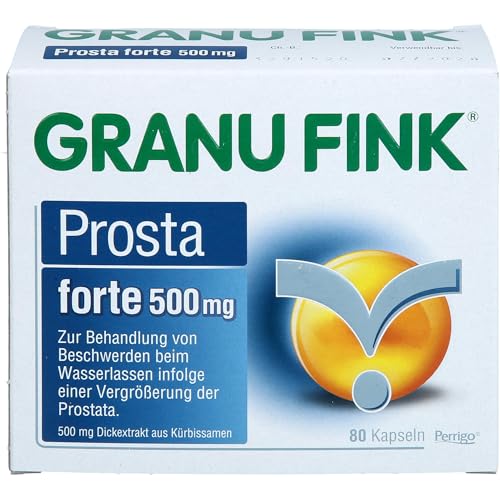 GRANU FINK Prosta Forte 500 mg - Pflanzliches Arzneimittel zur Behandlung von Prostata-Blasenbeschwerden - mit einzigartigem Uromedic® Kürbis - 1 x 80 Hartkapseln