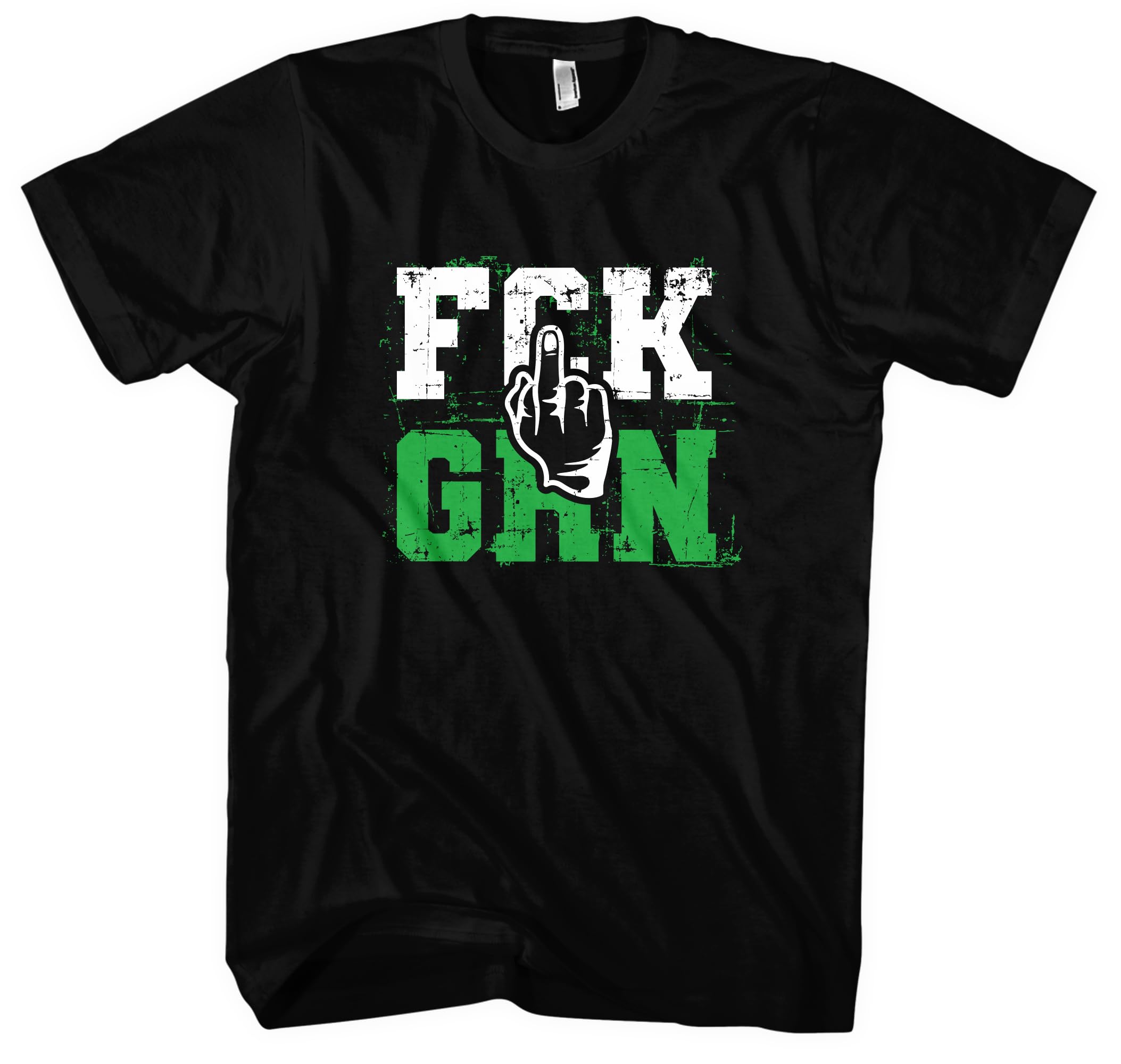 FCK GRN Herren T-Shirt | Anti Grün Demo Shirt Widerstand Fuck Grüne TShirt Politik Anti Klimaaktivist | M3 Schwarz (4XL)