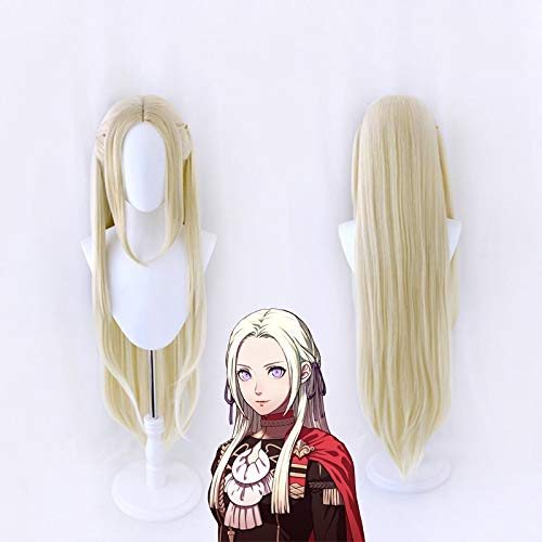 LINLINCD Cosplay wig Feuer Emblem Drei Häuser Edelgard Von Fresberg Lange Perücke Cosplay Kostüm Hitzebeständige Kunsthaar Frauen Karneval Party Perücken