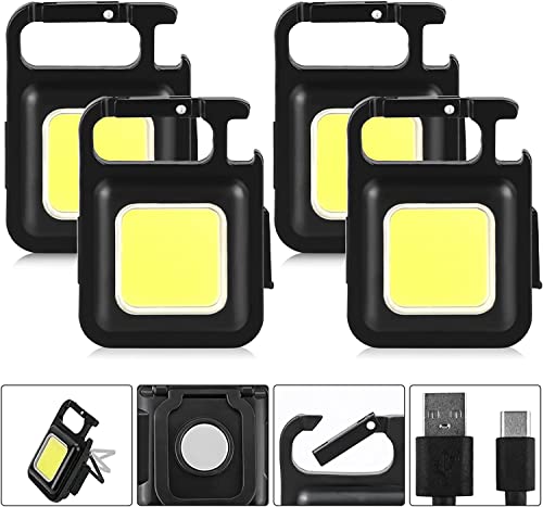 Mini LED Arbeitsleuchte, Aicharynic 4 Stück Inspektionsleuchten Wiederaufladbare Arbeitslampe Tragbare Taschenlampe Wasserdicht Mechaniker Licht für Camping Notfall Reparatur