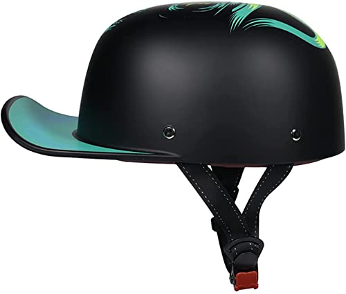 Retro Motorrad Halbhelme,Baseball Cap Light Retro Motorradhelm Jethelme Für Männer Und Frauen,DOT ECE-Zertifizierung,Cruiser Elektroroller Chopper Moped Schädelkappe Half Shell Helm