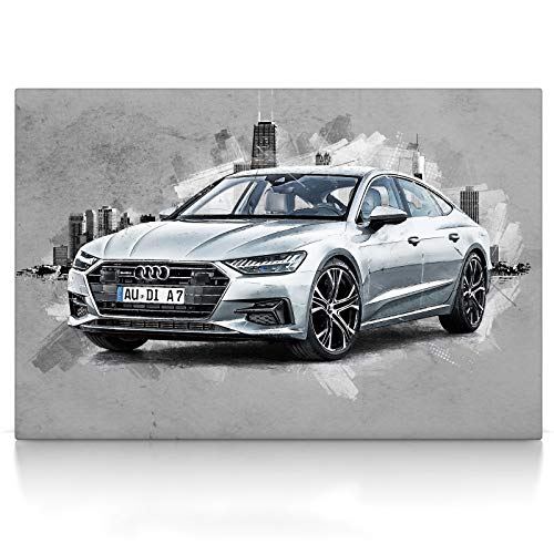 CanvasArts A7 Sportback Street Art - Leinwand Bild auf Keilrahmen (80 x 60 cm, Leinwand auf Keilrahmen)