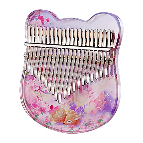 XINGLIDA Beruf Kalimba Daumenklavier mit 17/21 Tasten, Lernanleitung und Stimmhammer, Acryl-Fingerklavier für Kinder, Anfänger (21-C#)