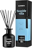 Scentiments Seaside Villa Heimduft Fresh | Diffuser mit Stäbchen | Duftöl mit ätherischen Ölen | Raumerfrischer mit Zitrusfrüchte, Pflaume, weiße Blume, Vanille, Ambra duft |125ml