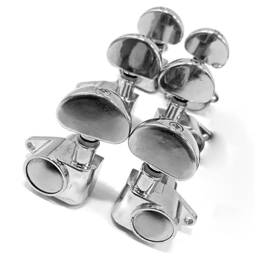 Strings Tuning Pegs Mechaniken Für Gitarre Gitarren-Mechaniken mit Verriegelung (3 rechts/links), versiegelte Mechaniken mit Verriegelung, Gitarren-Ersatzteile (Color : Silver)