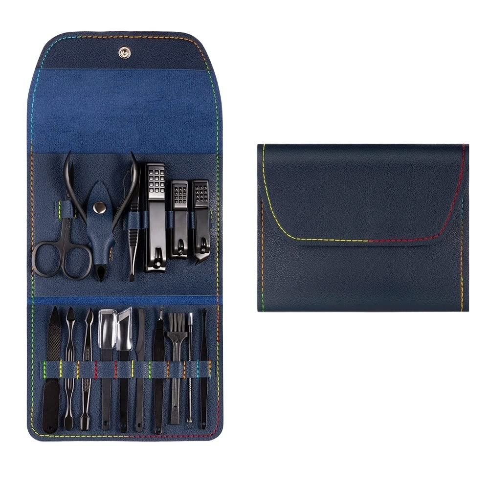 SCRUBY Nagelschneider-Set, Edelstahl, Nagelknipser-Set mit faltbarer Tasche, Maniküre-Schneider-Kits, Schere, Make-up, Beauty-Werkzeuge, Gelb, 4–16 Stück