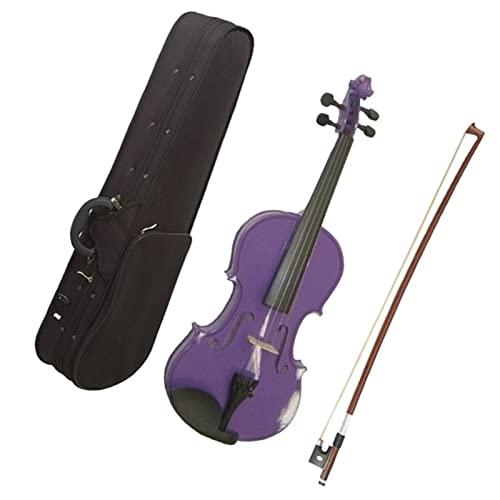 Violine Anfänger 1/2 Größe Akustische Violine Lila Violine Student Fiddle + Bow + Bridge + Strap Für Anfänger