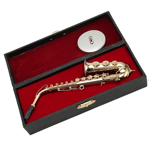 Ornamente für Musikinstrumente Miniatur-Saxophon, Messing, Vergoldet, Musikinstrument, Modell, Dekoration, Altsaxophon, Modell, Wohnaccessoire