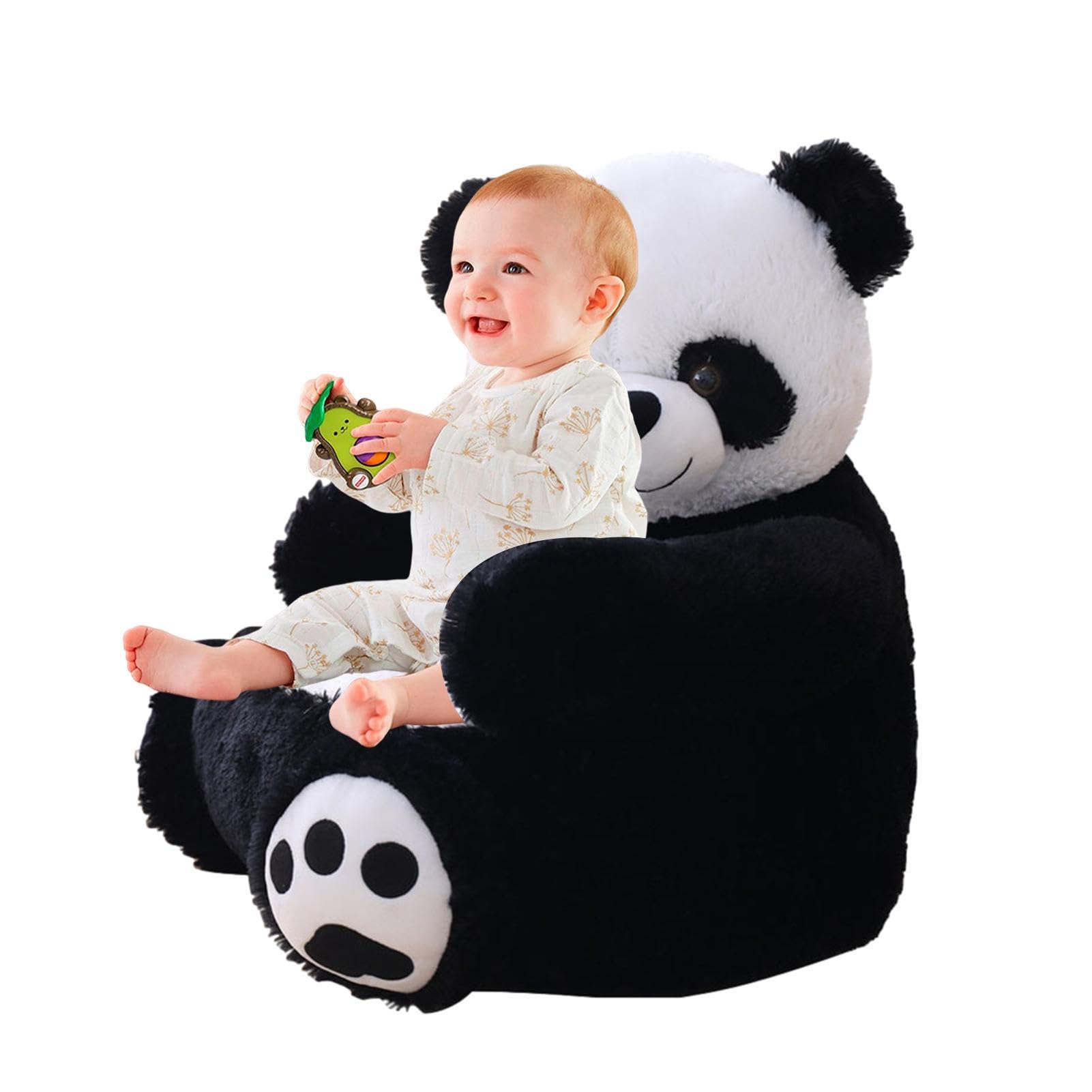 Takluu Kinder-Panda-Stuhl – Weicher Baby-Panda-Stuhl | Panda-Sessel | Ausgestopfter Panda-Sitzsessel Für Kinder | Sofa | Kuscheltier-Stützsitz | Kleinkind-Tiermöbel Für Kinder, Und Mädchen