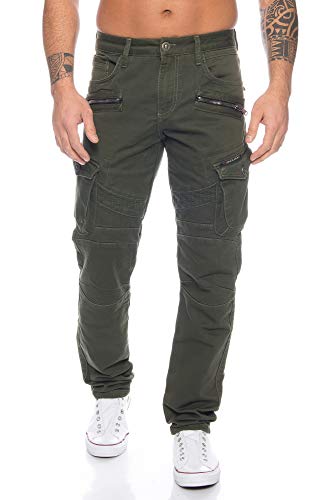 Cipo & Baxx Herren Cargo Jeans Hose (Khaki, W31/L32)