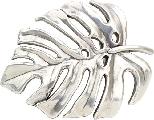 BELTINGER Gürtelschnalle Leaf 4,0 cm | Buckle Wechselschließe Gürtelschließe 40mm Massiv | Wechselgürtel bis 4cm | Silber