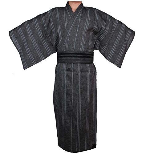 Jinbei Männer japanische Yukata japanische Kimono Home Robe Pyjamas Morgenmantel # 08 [Größe L]