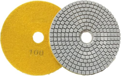 Keramikfliesen poliert, Schleifplatte, Diamant-Polierpads, 2 Stück, 5 Zoll, 125 mm, Diamant-Polierpad, trocken/nass, flexible Schleifscheiben for Polieren von Granit, Marmor, Stein, Schleifen, Schleif