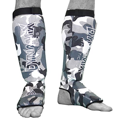 Dynamix Athletics Schienbeinschoner Nitro - Leichte Muay Thai MMA Kickboxen Stand Up Schienbeinschützer für Kampfsport und Sparring (Camo)