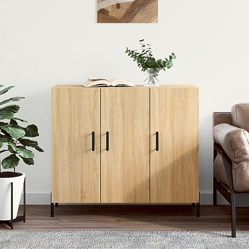 Lauuoeriau Home Items, Sideboard Sonoma Eiche 90x34x80 cm, Holzwerkstoff, Anzugmöbel