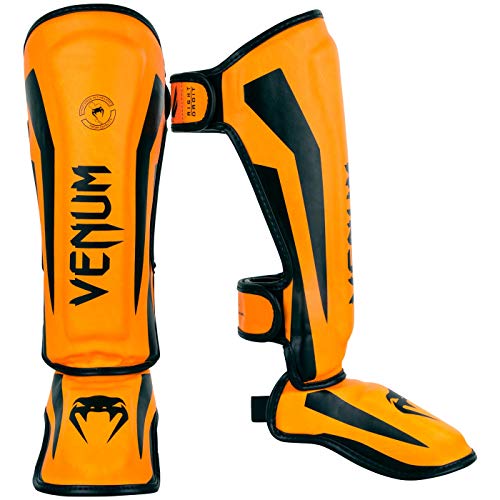 Venum Elite Schienbeinschoner Unisex Kinder, Neon/Orange, FR: L (Größe Hersteller: L)