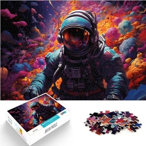 Puzzle für farbige Astronauten auf dem Planeten, Puzzle für Erwachsene, 1000 Teile, Holzpuzzle, DIY-Puzzle, Spielzeug, Familienunterhaltungsspielzeug (50 x 75 cm)