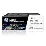 HP 305X 2er-Pack (CE410XD) Schwarz Original Toner mit hoher Reichweite für HP Laserjet Pro M351, M375nw, M451, M475